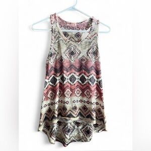 Ginger G Geometric Racerback Tank Top Women’s Small | Boho Festival Casual